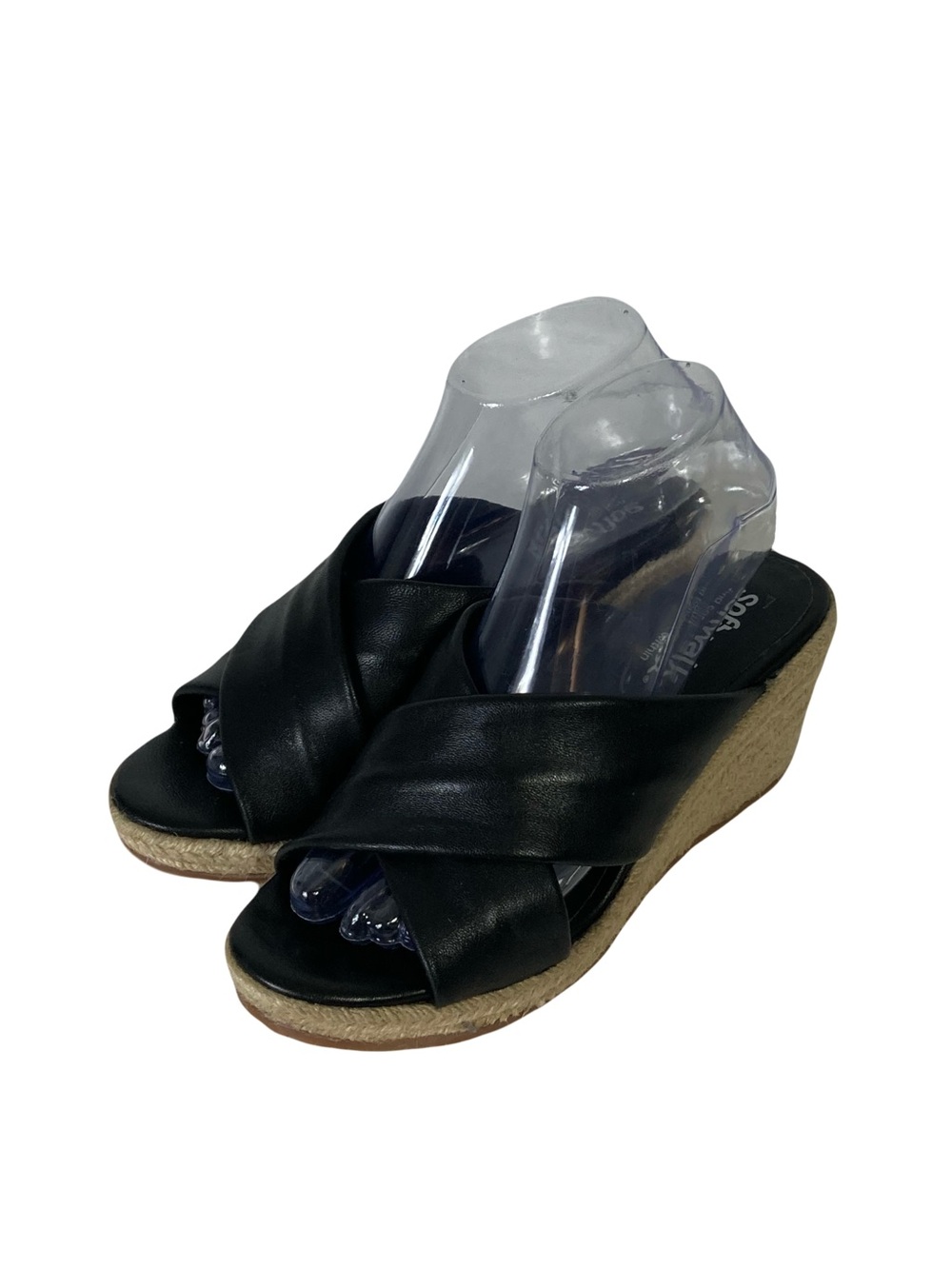 Nwot SOFTWALK Espradilles Women 8.5 Black Leather Upper Sole